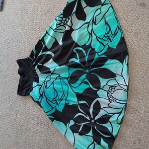 Floral Black and Teal Women's Dress